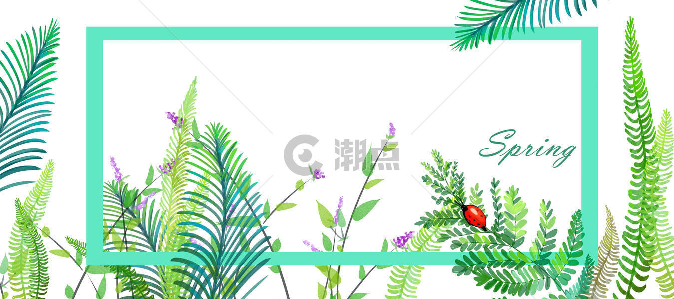绿色植物手绘背景图片素材免费下载