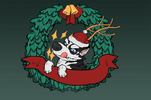 狗年圣诞节手绘插画图片素材免费下载