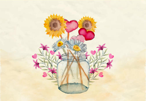 手绘花瓶插画图片素材免费下载