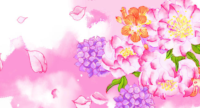 水彩花朵花瓣插画图片素材免费下载