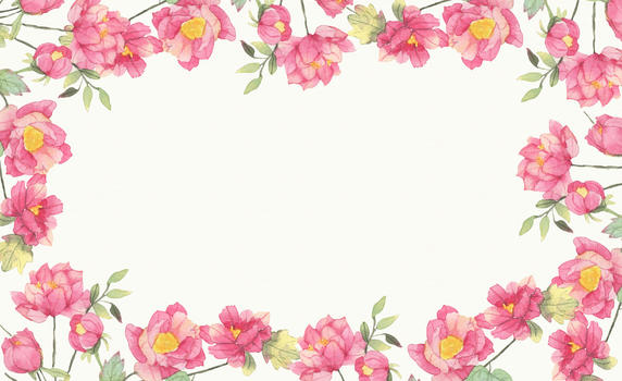 手绘花朵边框图片素材免费下载