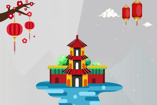 春节建筑背景图片素材免费下载