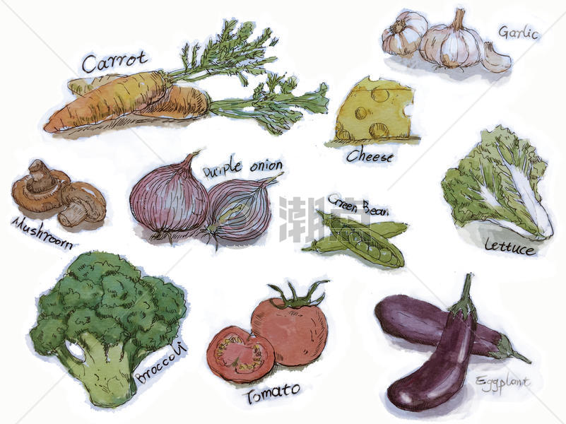 蔬菜水果手绘素材图片素材免费下载