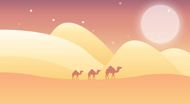 沙漠落日图片素材免费下载