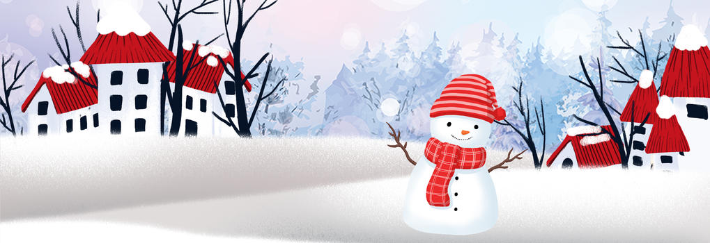 冬天雪人背景图片素材免费下载