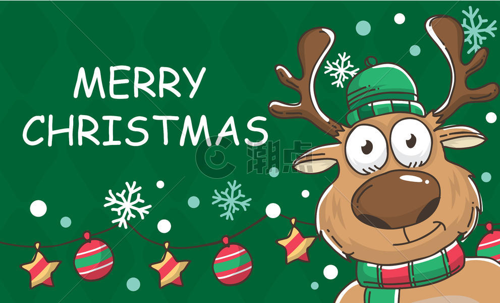 圣诞驯鹿插画图片素材免费下载