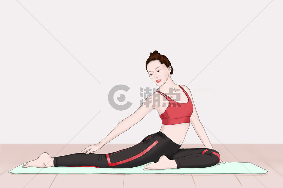 在做瑜伽锻炼的女孩图片素材免费下载