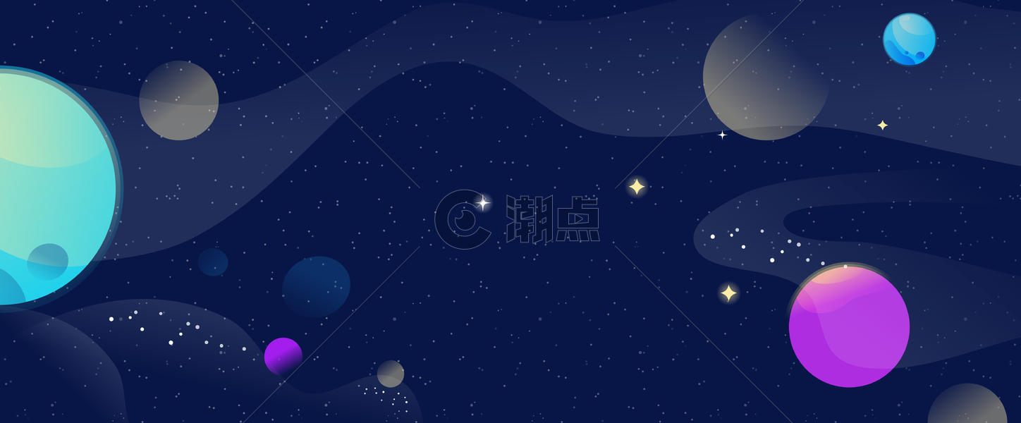 星空星球矢量背景图片素材免费下载