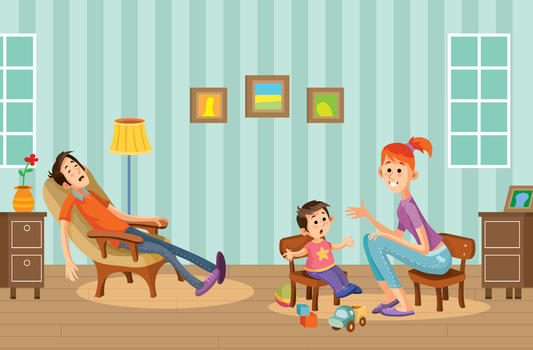 家庭生活矢量插画图片素材免费下载