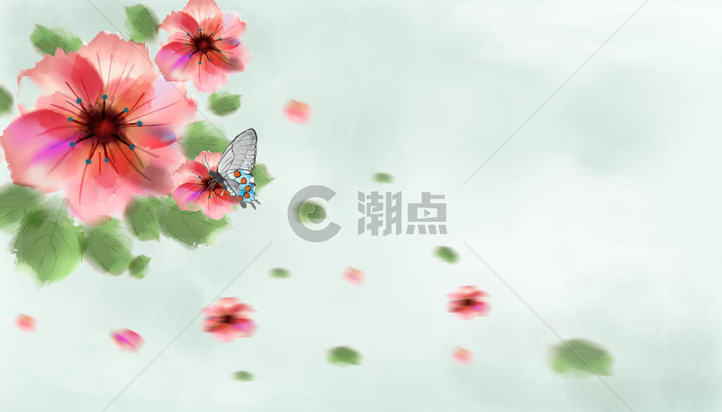 中国风水彩画图片素材免费下载