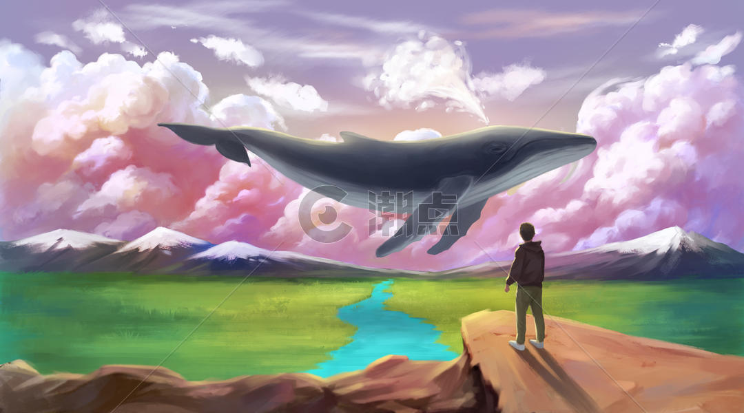 旷野上的鲸鱼图片素材免费下载