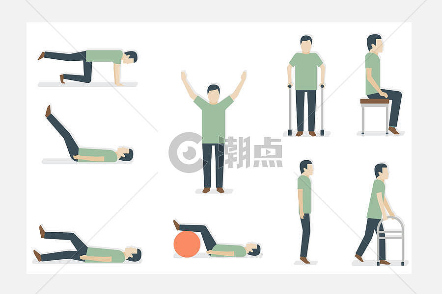 医疗保健康复动作插画原画450*300图片素材免费下载-编号12532-潮点视频