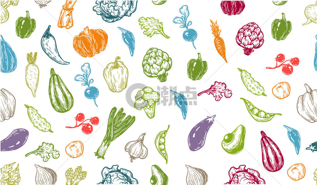 手绘蔬菜集合图片素材免费下载