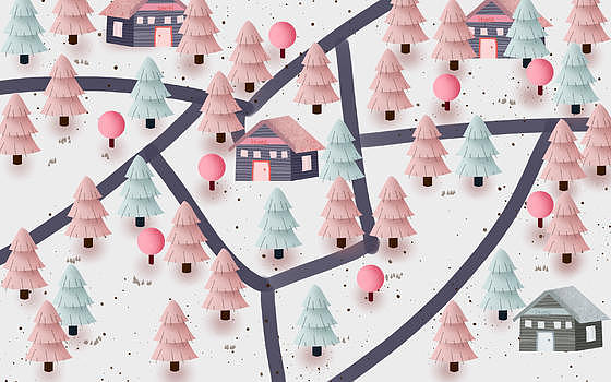 冬季雪景户外插画图片素材免费下载