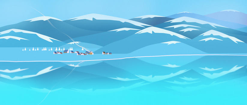 冰山风景插画图片素材免费下载