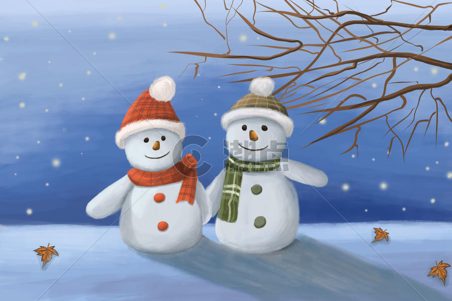 冬天雪人图片素材免费下载