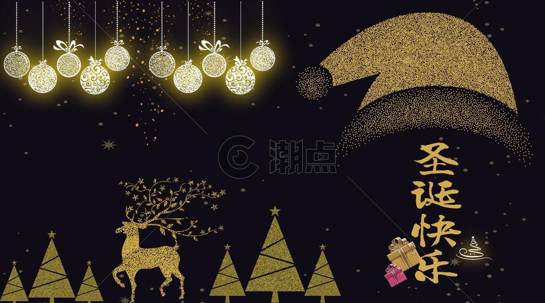 炫彩梦幻圣诞夜海报图片素材免费下载