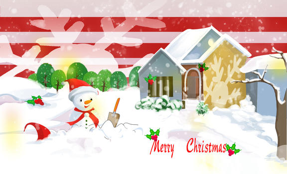 圣诞雪景图片素材免费下载