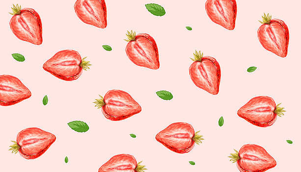 水彩草莓背景插画图片素材免费下载