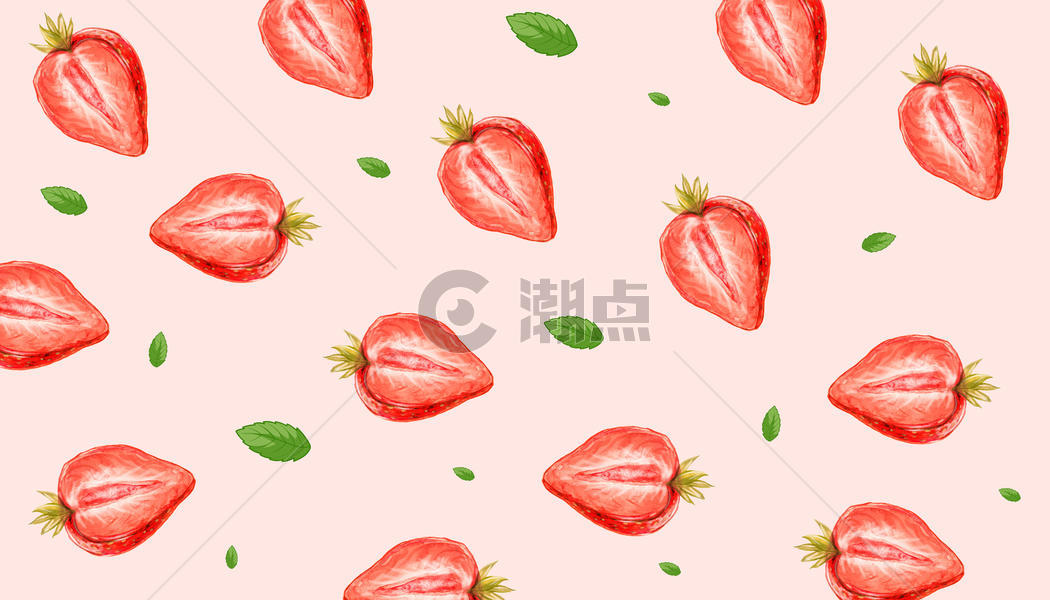 水彩草莓背景插画图片素材免费下载