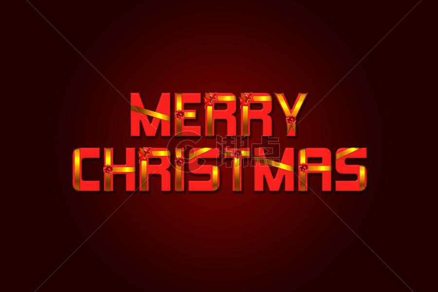 礼盒样式的圣诞节字体设计图片素材免费下载