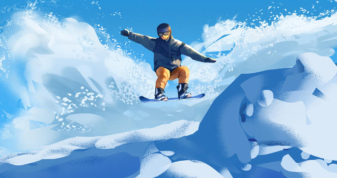 冬季滑雪插画图片素材免费下载