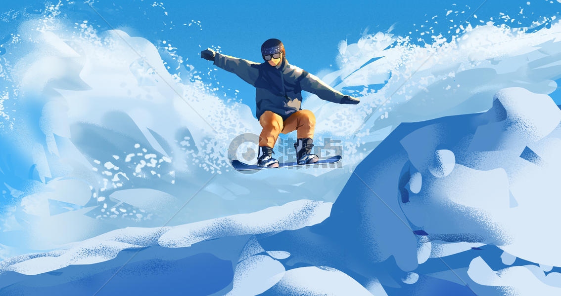 冬季滑雪插画图片素材免费下载