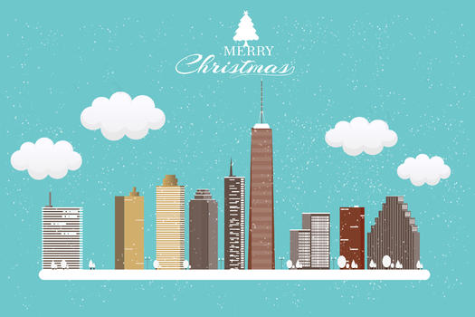 圣诞城市建筑图片素材免费下载