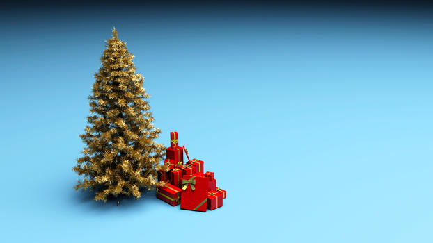 圣诞树礼物背景图片素材免费下载