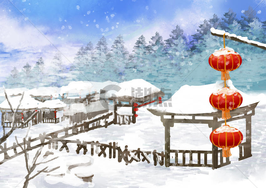 冬日雪景图片素材免费下载