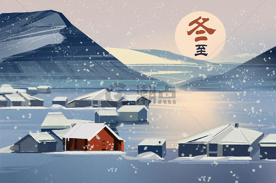 冬至雪景图片素材免费下载