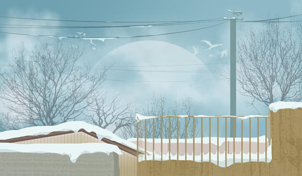 屋顶雪景图片素材免费下载