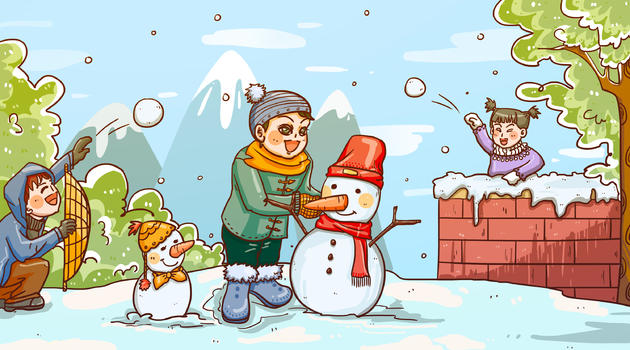 冬至快乐温馨手绘插画图片素材免费下载