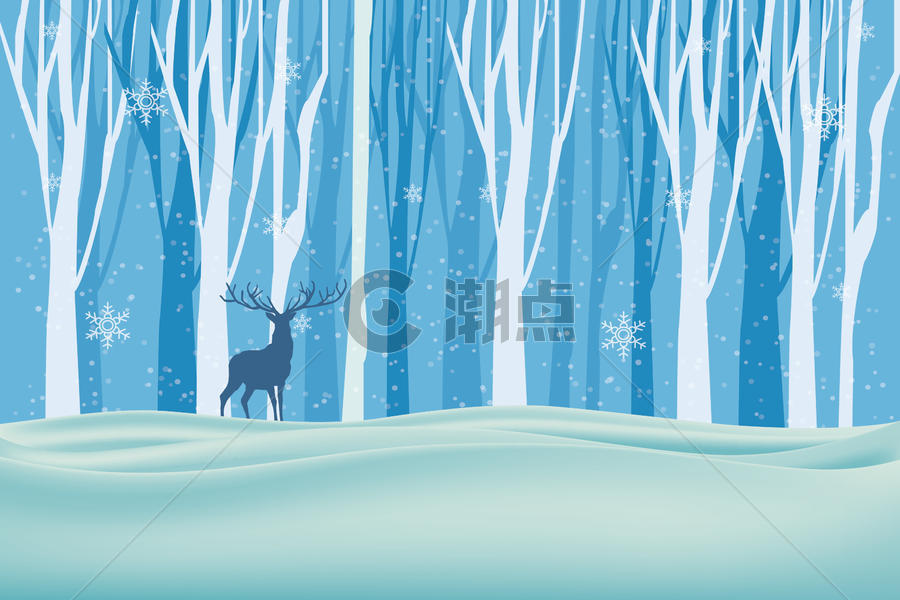 雪地麋鹿图片素材免费下载