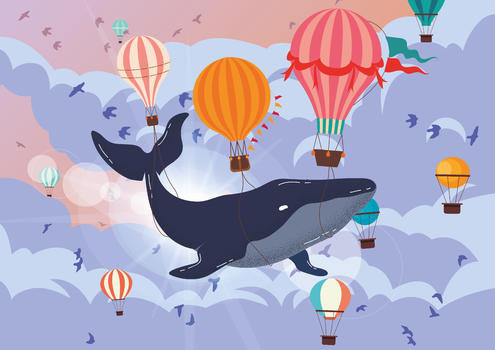 飞翔的鲸图片素材免费下载