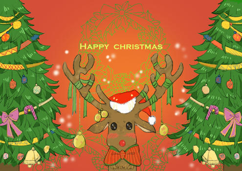 圣诞小麋鹿图片素材免费下载