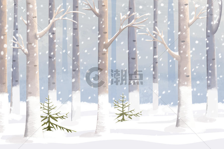 冬季树林雪景图片素材免费下载