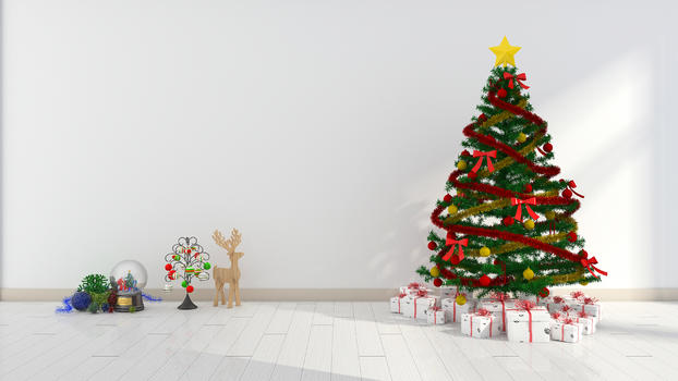 简约灰色系圣诞派对室内家居背景图片素材免费下载