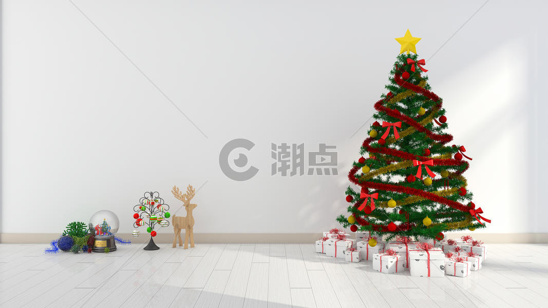 简约灰色系圣诞派对室内家居背景图片素材免费下载