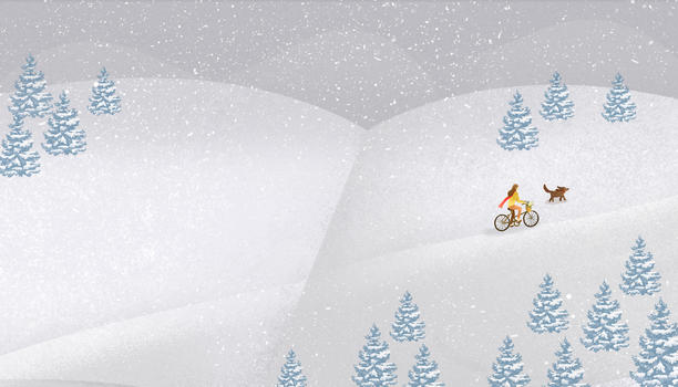 书中冬季下雪插画图片素材免费下载