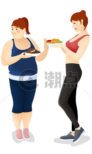 胖瘦对比图图片素材免费下载