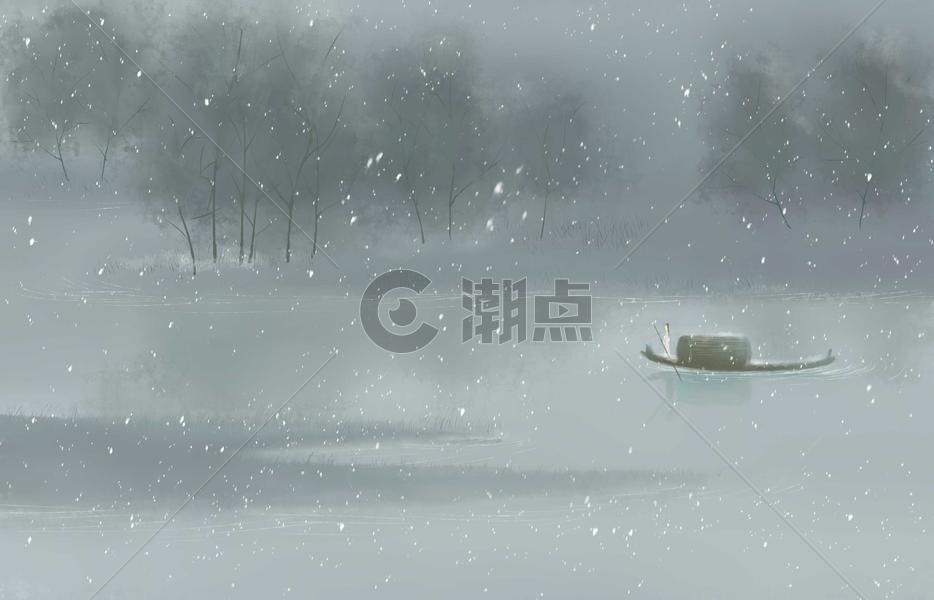 江南飘雪图片素材免费下载