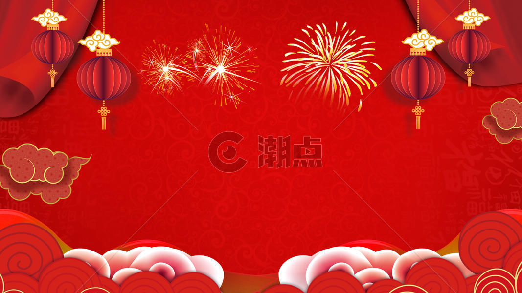 红色喜庆中式新年背景图片素材免费下载