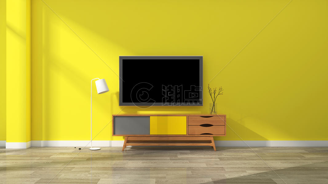 亮黄色客厅设计图片素材免费下载