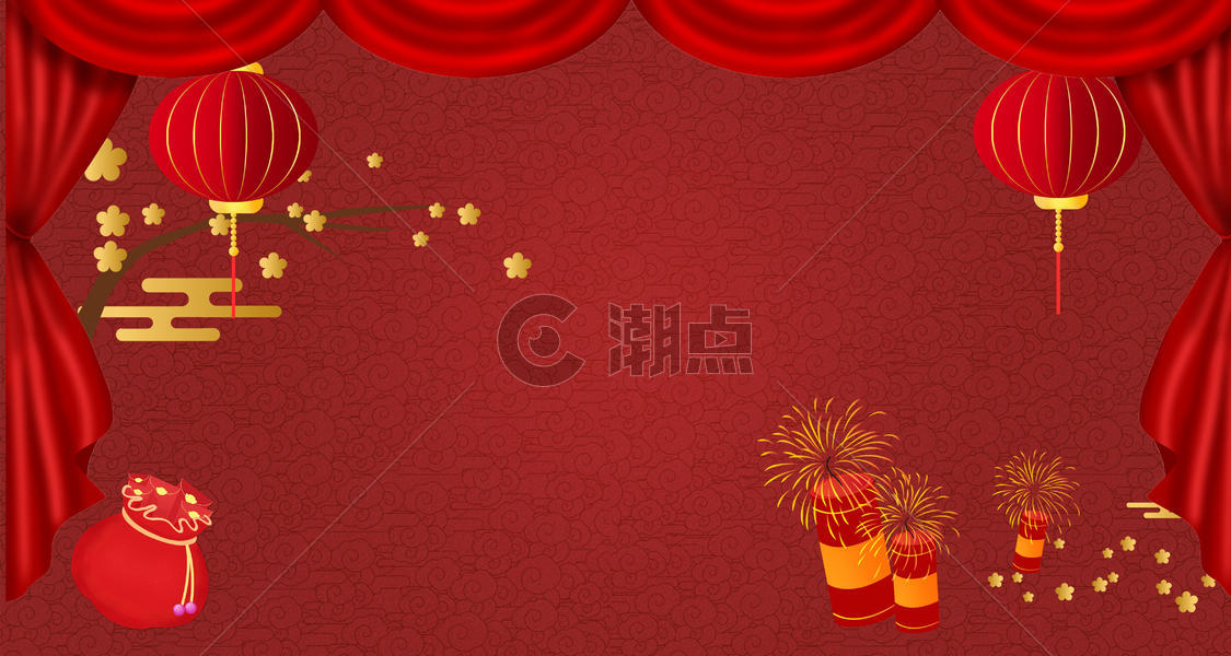 中式春节背景图片素材免费下载