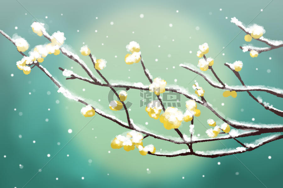 冬季雪景插画图片素材免费下载