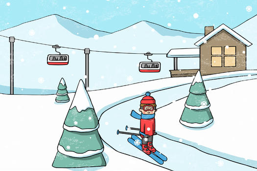 冬季滑雪风景图片素材免费下载