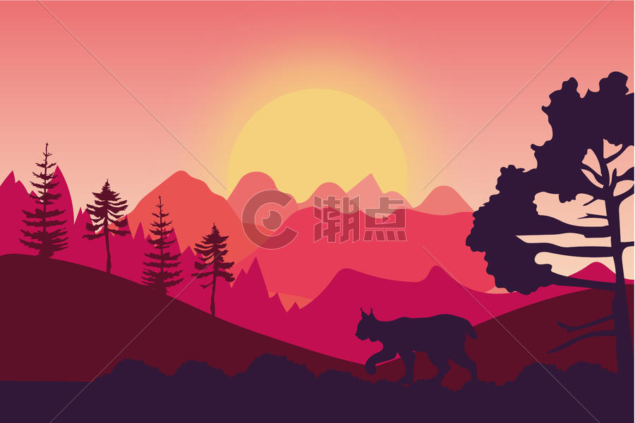 渐变风景矢量插画插画原画450*300图片素材免费下载-编号16968-潮点视频