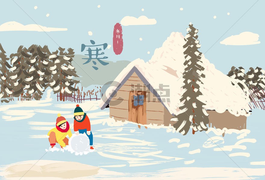 下雪的游玩图片素材免费下载