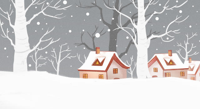 雪景房子图片素材免费下载